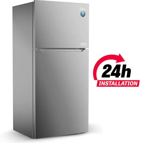 Midea MDRB424FGD02O Freestanding Fridge Freezer, Frost Free, Electronic Control, 310L, 60/40 Split, 224L Fridge+86L Freezer, Energy Saving, 59.5cm Wide, Inox